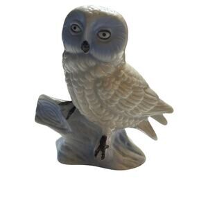 KPM Berlin Germany Porcelain Blue & White Owl Figurine Excellent Cond Vintage